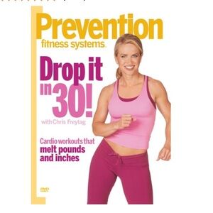 VTG Y2K Prevention Fitness Drop It In 30 With Chris Freytag NWT White Pink OS